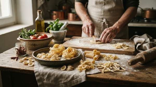 Editorial illustration for The Art of Italian Pasta: Regional Shapes, History, and Perfect Pairings