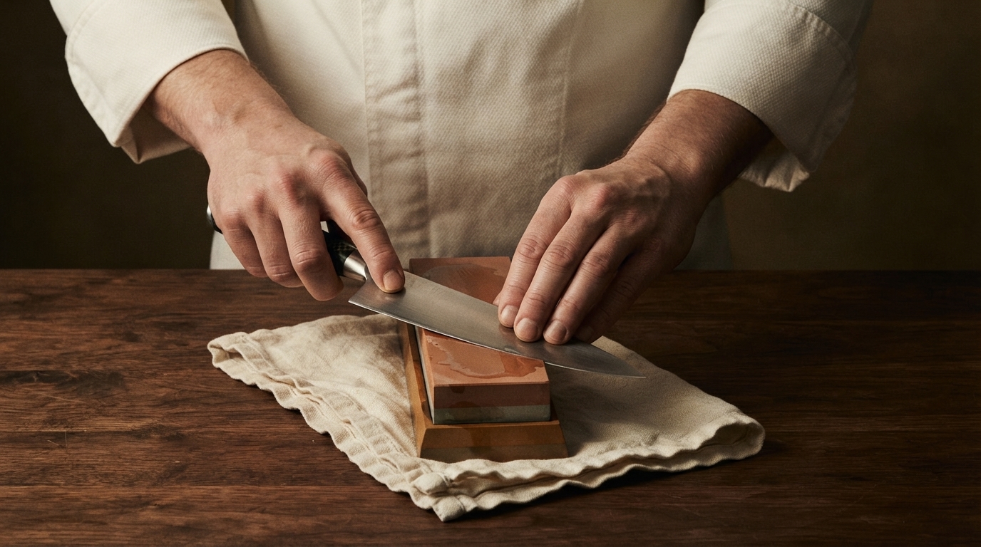 Editorial illustration for The Science of Knife Sharpening: How Grit, Angle, and Abrasion Decide Your Edge
