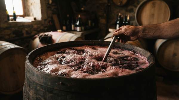 Editorial illustration for Wild Yeast and Wine Flavor: How a Two-Stage Relay Builds a Natural Wine's Aroma