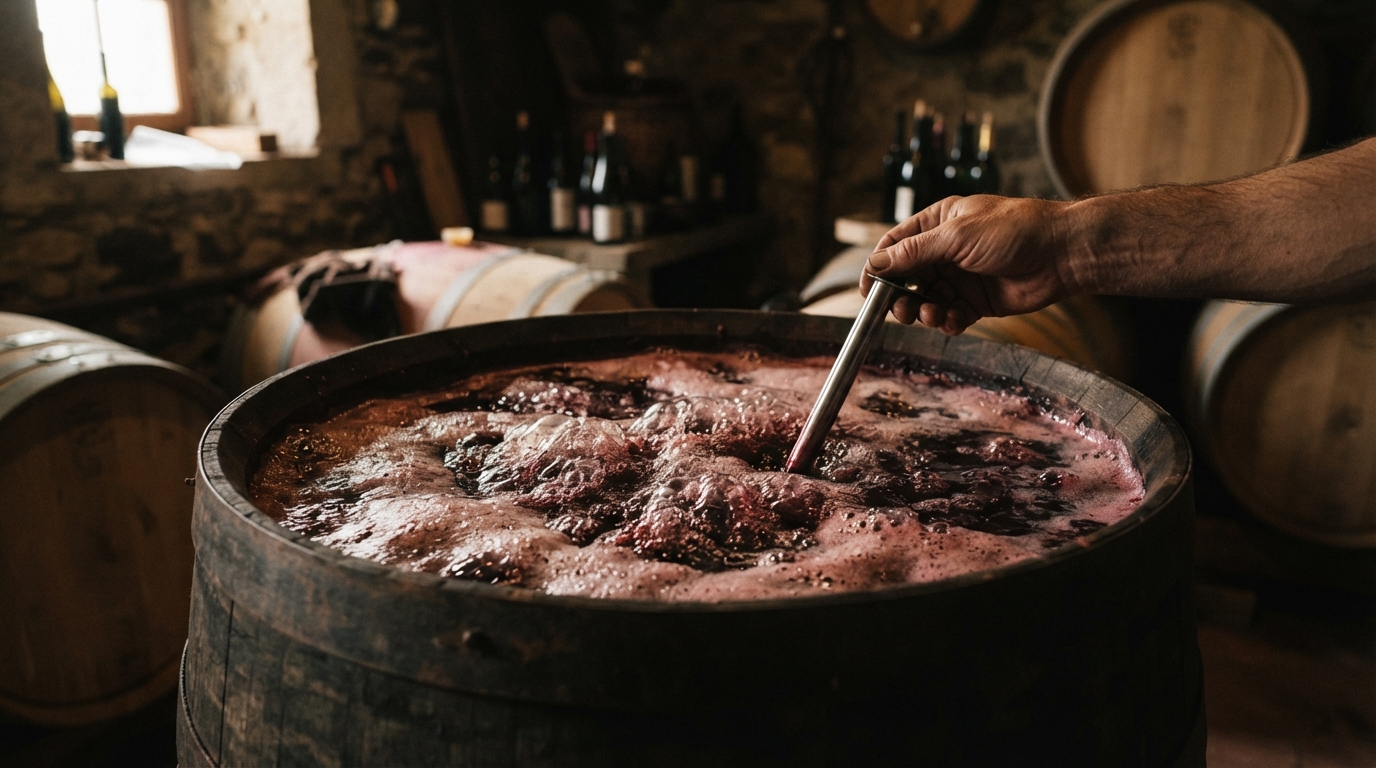 Editorial illustration for Wild Yeast and Wine Flavor: How a Two-Stage Relay Builds a Natural Wine's Aroma